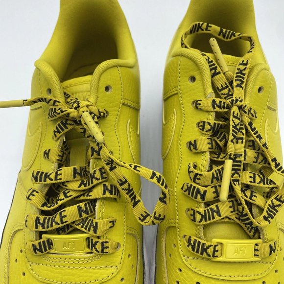 NIKE Women's Air Force 1 Low SE Premium OVERBRANDING in BRIGHT CITRON sz  9-VGUC - Picture 4 of 15